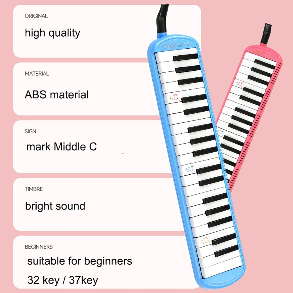 37 مفتاح ميلوديكا لوحة المفاتيح هارمونيكا كومبو بيانيكا الهواء البيانو المحمولة مع حقيبة حمل المعبرة للمبتدئين للأطفال 2028 #2