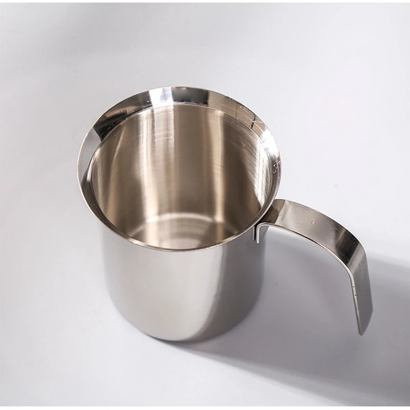 AD24-ミルク泡立て器ミルクジャグ 400 ミリリットルステンレス鋼ミルク泡立てポット自動コーヒーマシンやミルクを沸騰させるストーブに適しています