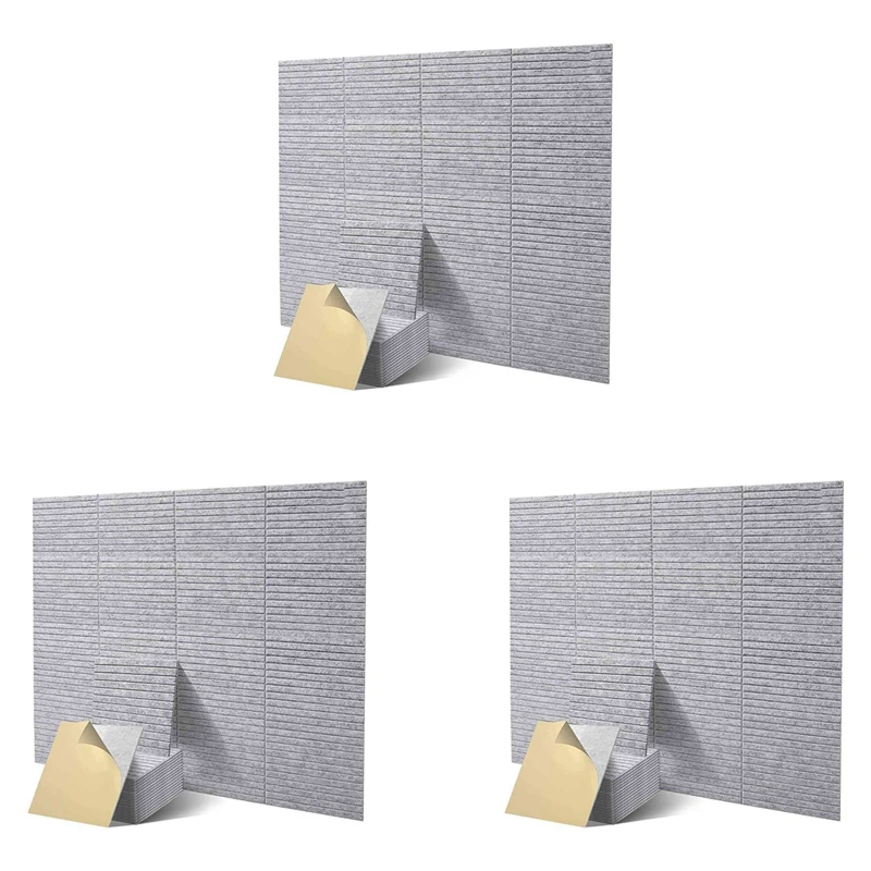 48 Pcs Pro Grade Acoustic Panels,Sound Proof Wall Panels,For Studio Absorbs Sound And Eliminates Echoes(Light Gray)