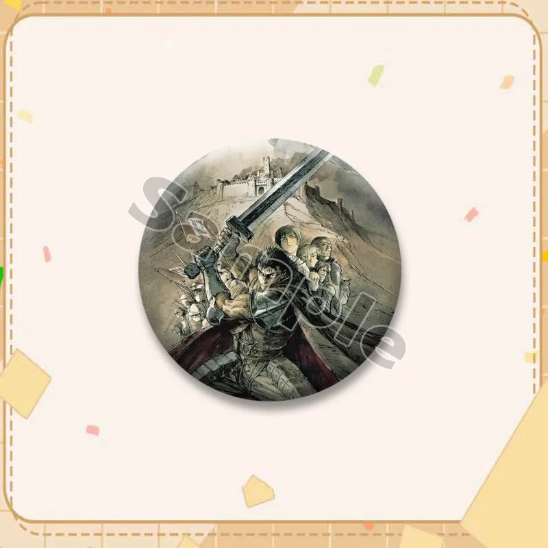 Anime Manga B-Berserk Soft Button Pins Griffith Guts Cartoon Badges Snap-in Lapel Brooch Custom Jewelry Accessories for Hat Bag view 4