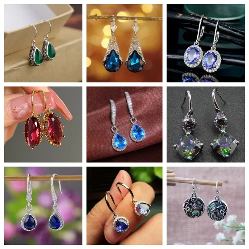 2026 New Crystal Zircon Bridal Wedding Earrings, Fashionable and Elegant, High End Attending Banquets, Hanging Jewelry Wholesale