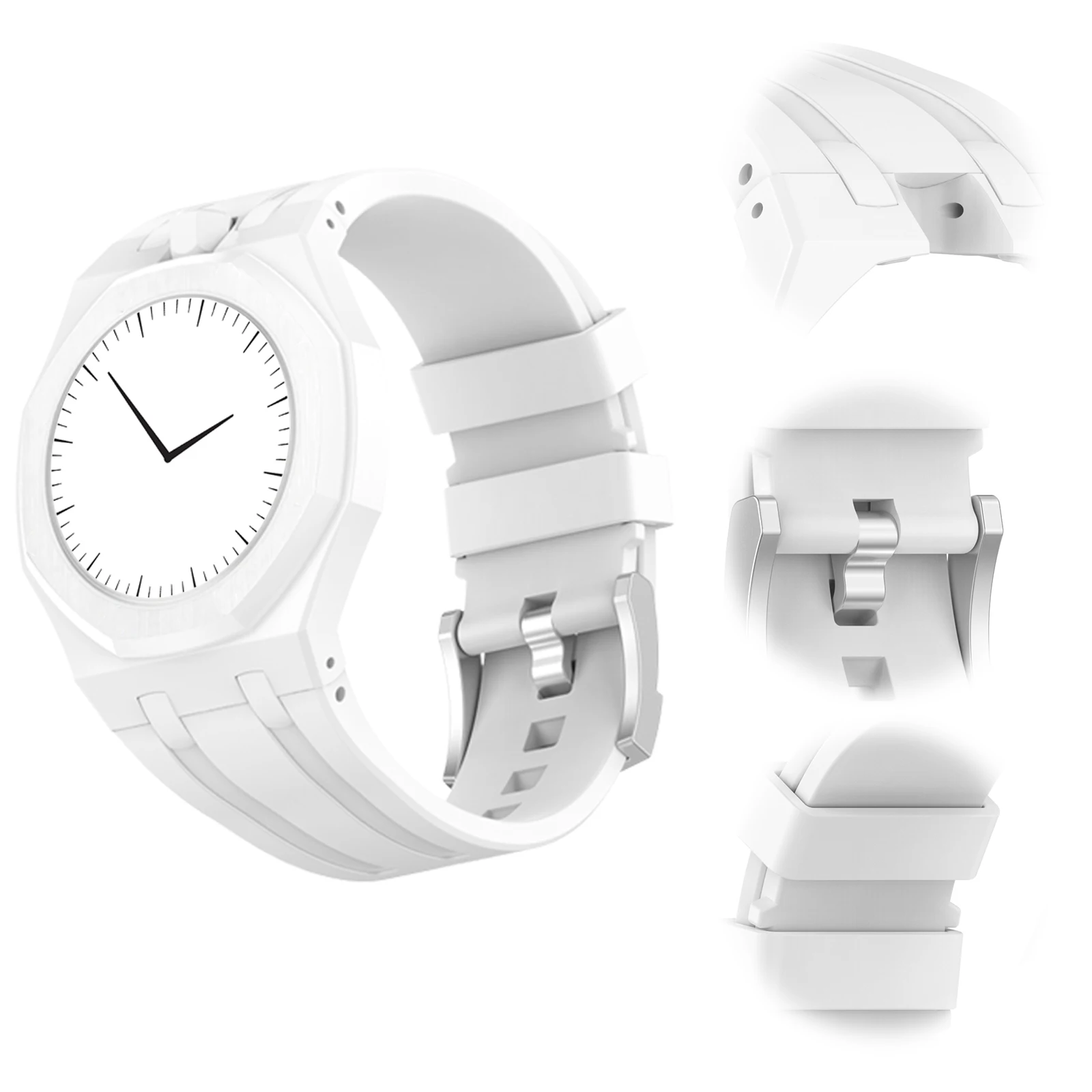 For Swatch Royal Pop Integrated PC Case Silicone Straps Shockproof Pocket Watch Modified Wrist Strap Adjustable for Men Women
