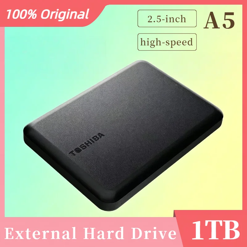 

New OEM For Toshiba A5 Series Small Black 2.5" Portable Hard Drive USB 3.2 Gen1 High Speed 1TB for iMac Prime