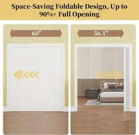 60x80 Inch White PVC Accordion Door with Hardware Kit for Interior 4