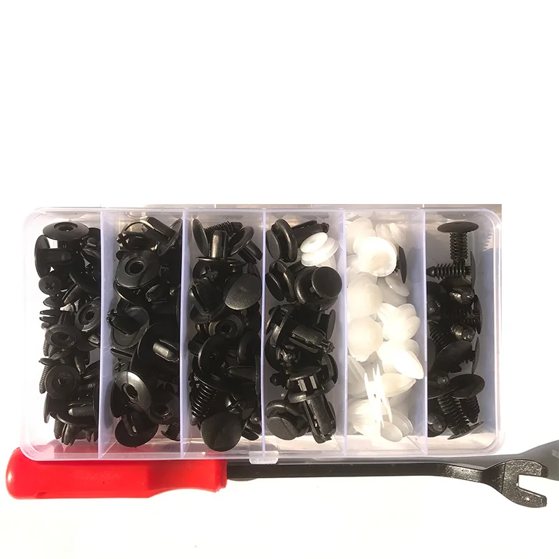 Auto Befestigungs clip 100 stücke Auto Befestigungs clip Auto Kotflügel Push Retainer Pin Niet Stoßstange für Tür verkleidung Halter Set für Auto – Detail 5