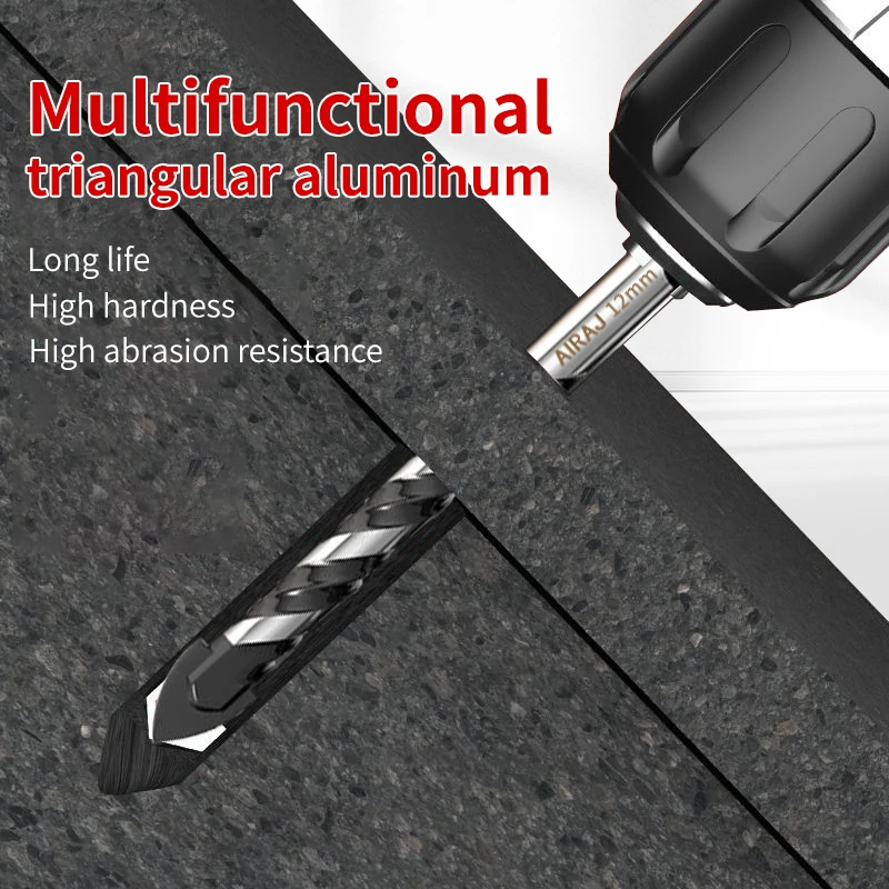 6-12mm Triangular Drill Bit Perforating Glass Multifunctional Alloy Drill Ceramic Concrete Brick Punching Hole Saw Metal Drill
