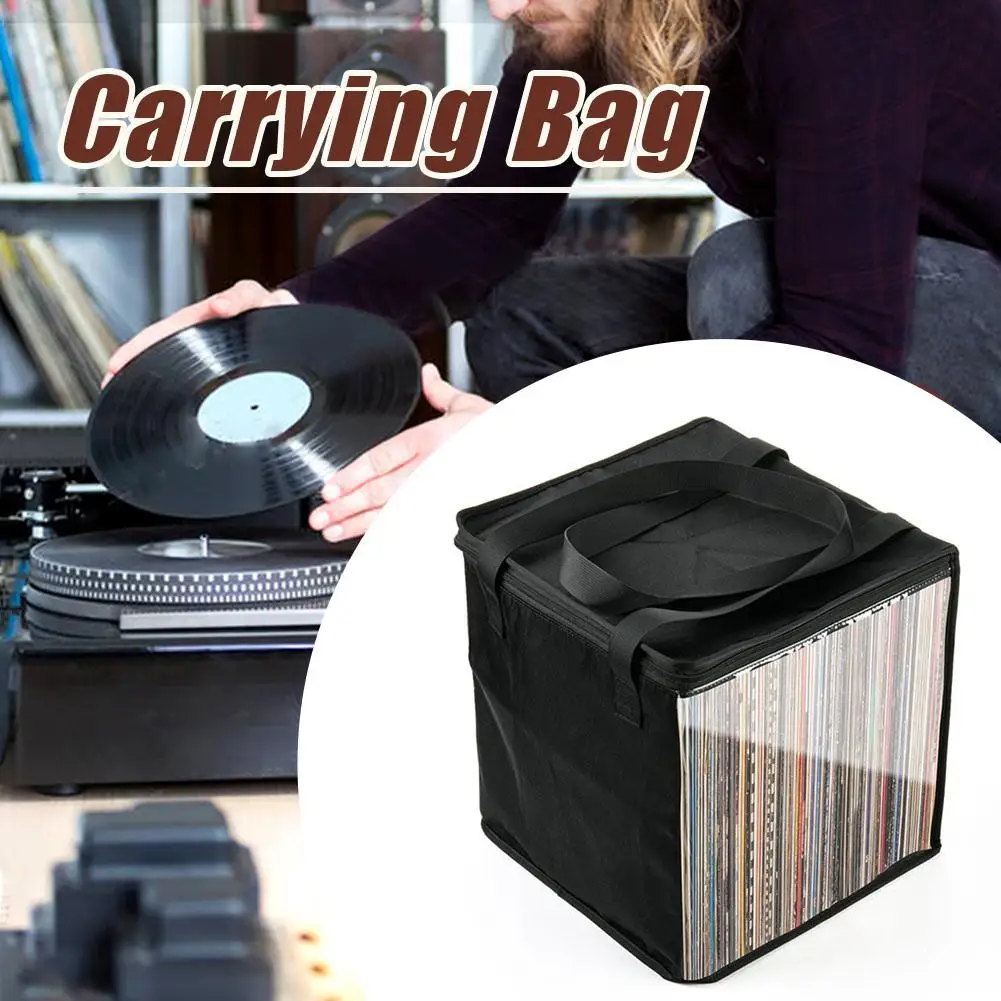 

Vinyl Record Organiser Record Carrying Case With Lid Organiser Portable Storage Display Albums Records Handle Boxes Record A4Y5