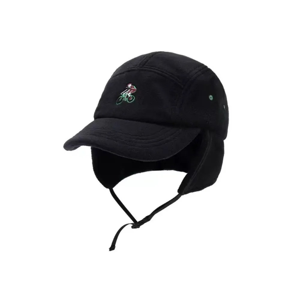 

Fashion Patchwork Color Baseball Hats with Ear Flaps Thickened Warm Bomber Cap Biker Hats Autumn and Winter