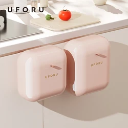 UFORU Trash can household bathroom wall hanging seam toilet kitchen with lid large capacity high appearance level