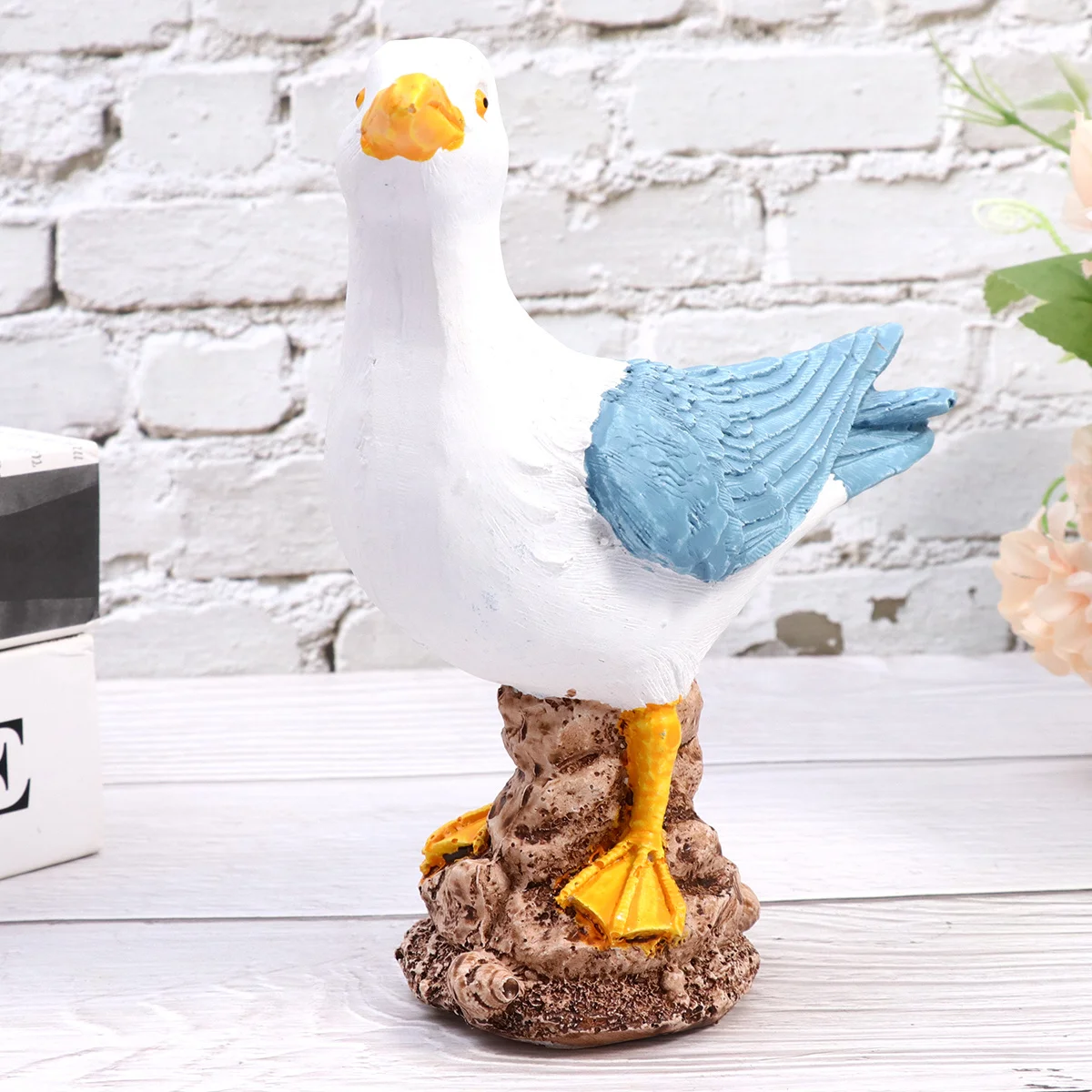 

Seagull Resin Ornament Desktop Sculpture Standable Bird Craft for Office Home Decor Portable Miniature Art Piece Living Room