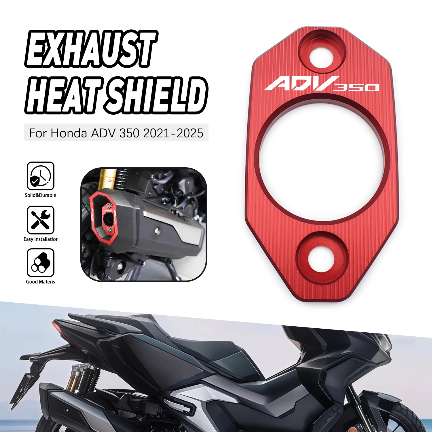 

Motorcycle Parts For Honda ADV350 ADV 350 2021 2022 2023 2024 2025 Aluminum Aluminium Exhaust Heat Dhield Protective Cover