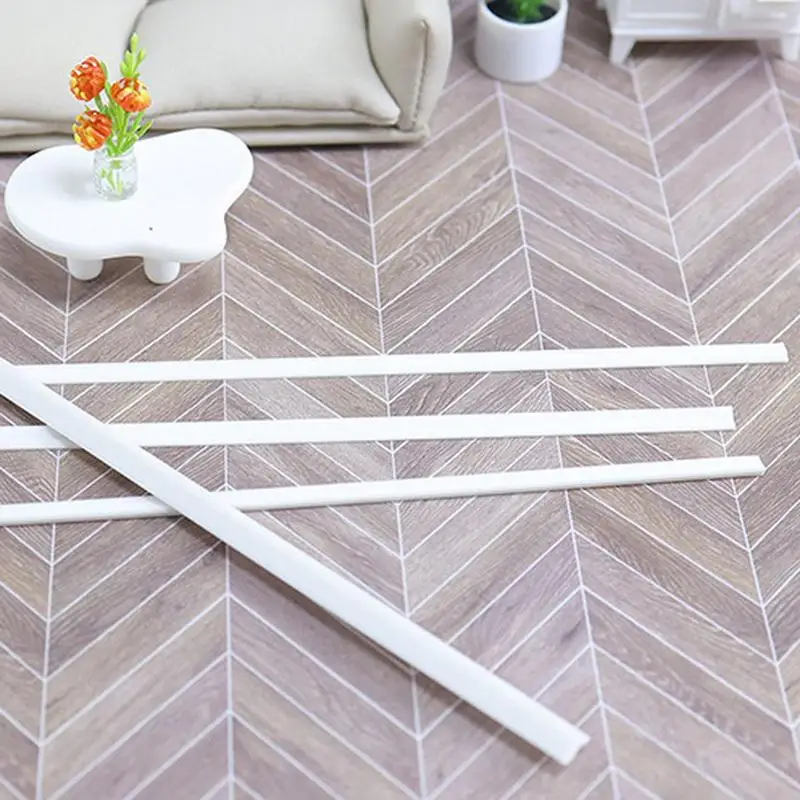 2PCS 1:12 Dollhouse Miniature Skirting Line Mini Waistline Bathroom Living Room Decor Toy Doll House Accessories