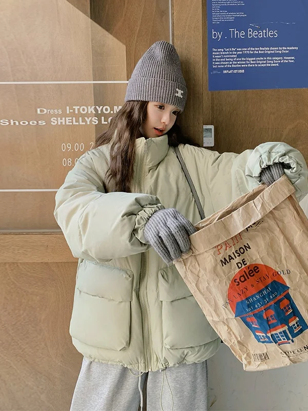 

Women's ort Puffer Jaet een Stand Collar Thiened White Du down Warm Outerwear Korean Sle Commute Faion 2025 New