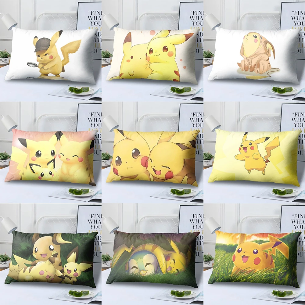 

Cartoon Anime Pikachu Pillow Cover Cute Girl Birthday Gift Pillow Cover Room Decoration Backrest Cover