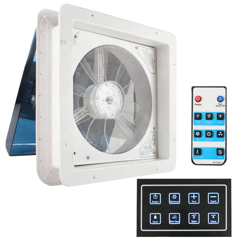 340MM CE 14'' 12V Caravan Camper Roof Vent Fan With Control Panel & Remote Control 6 Speeds Adjust Exhaust Fan