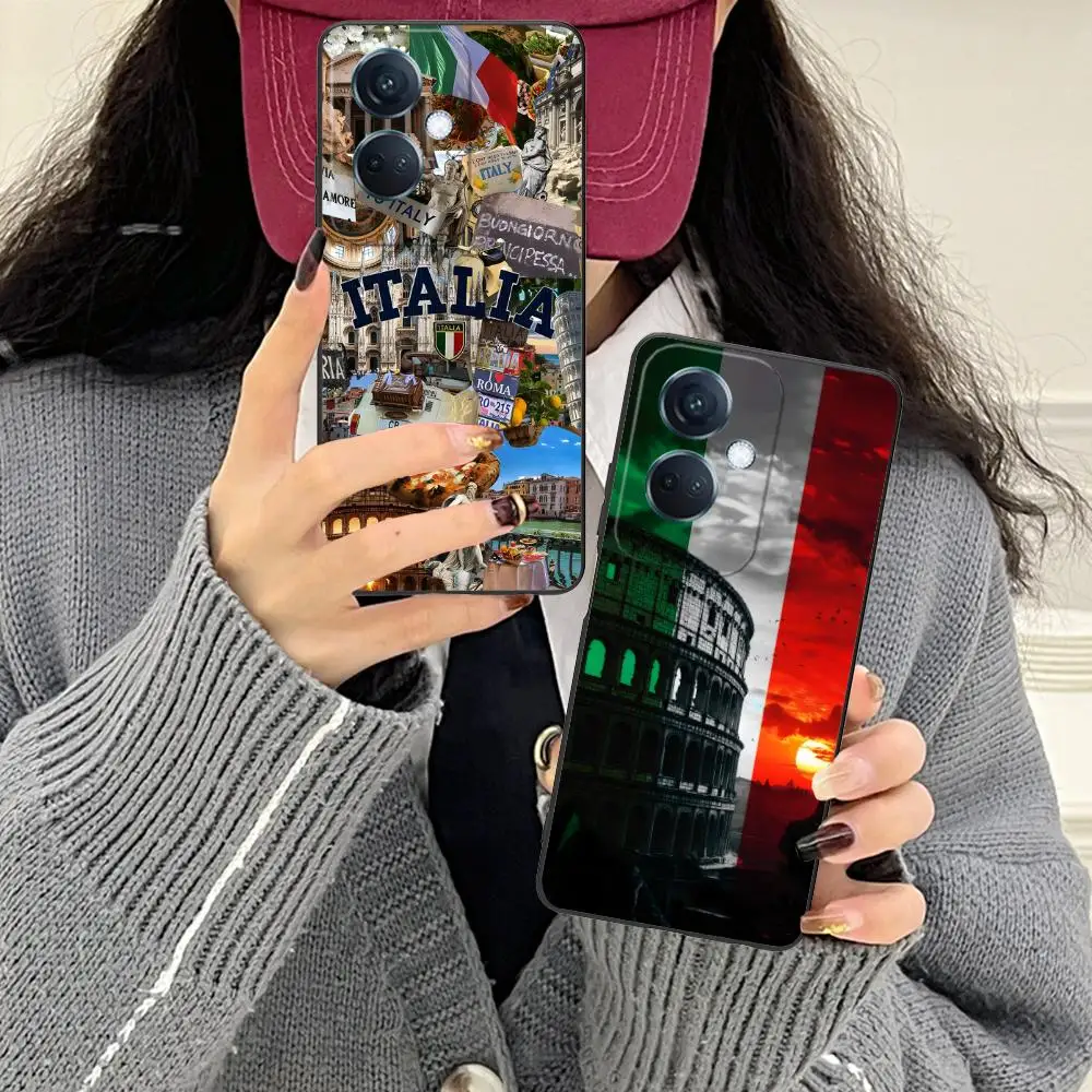 إيطاليا العلم المحمول قضية الهاتف الخليوي ل ممن لهم رينو 14 13 12 11 10 9 8 7 6 5 F T Pro 5G الملونة غطاء الطباعة غطاء فاخر جميل #5