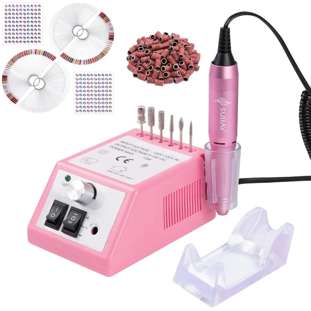 

Professional Finger Toe Nail Care Electric Nail Drill Machine with 200 Pcs Nail Swatch Sticks
