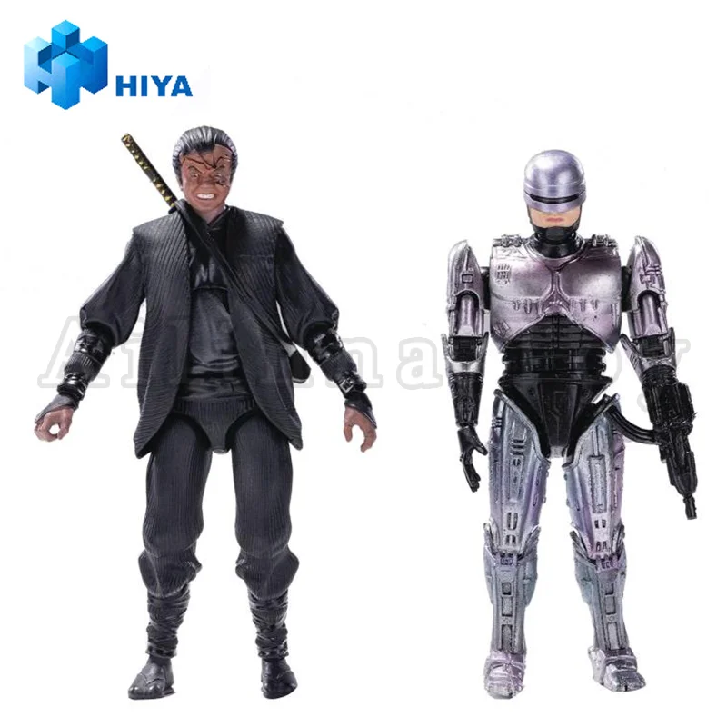 

HIYA 1/18 4-дюймовая экшн-фигурка изысканная мини-серия RoboCop по сравнению с Otomo аниме в подарок