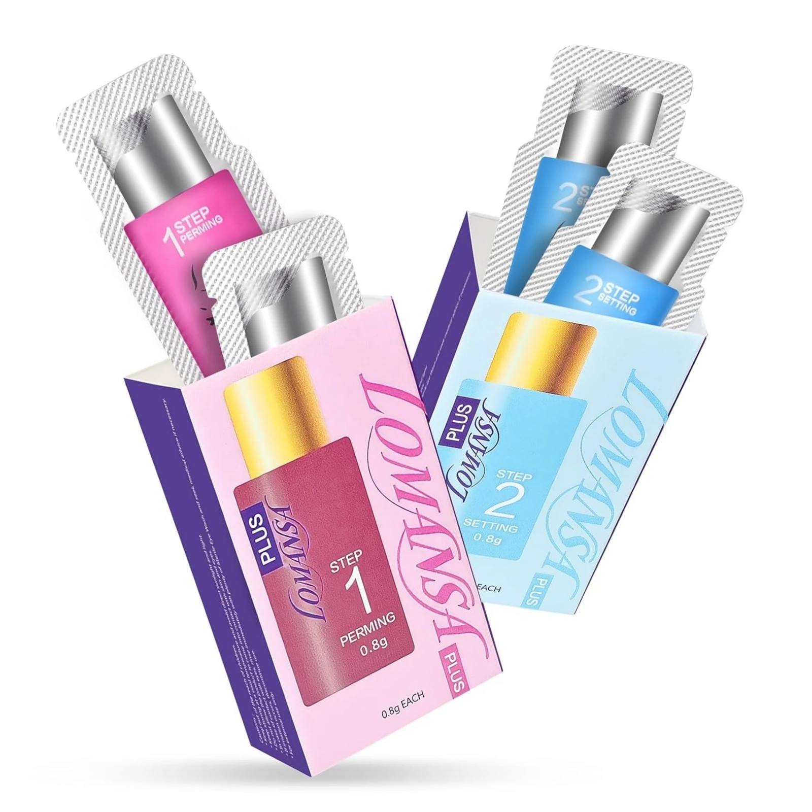 LOMANSA Wimpernlifting-Lotion Wimpernlifting-Set 2-in-1 Wimpern- und Augenbrauenlifting Hygienische Einwegbeutel Bis zu 6 Wochen Dauerhaftigkeit