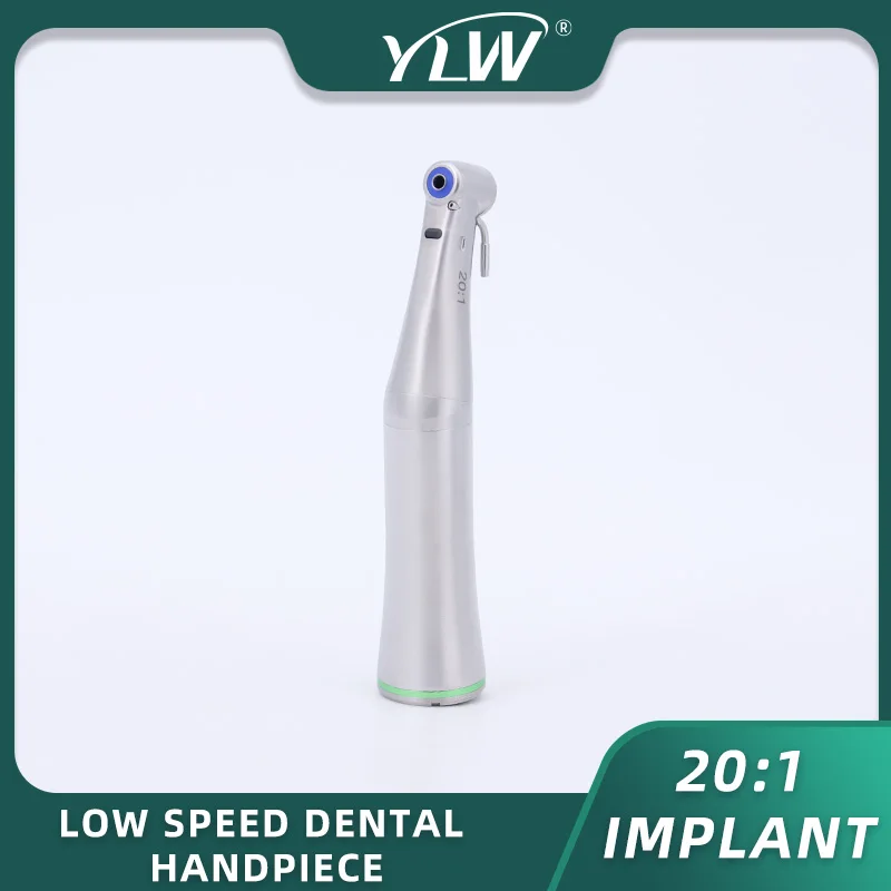 Denta Low Speed Handpiece Implant 20:1 Optical Fiber Contra Angle Reduction Micromotor Surgery Push Button