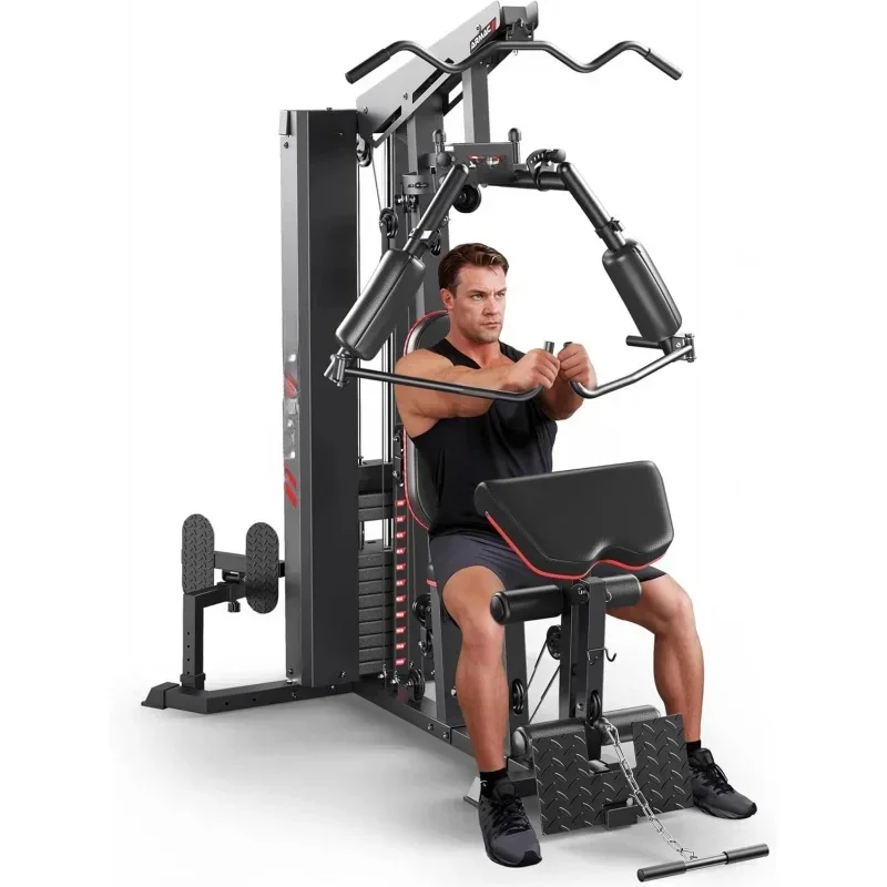 

YY2CARMAC ,Home Gym ,Workout Equipment with 150LBS Weight Stack,Pulley System,Fly Chest,and Leg Press for F