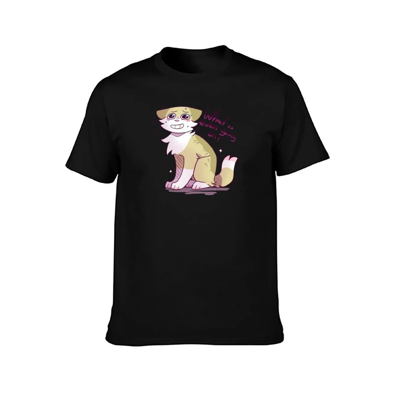 What Is Even Going On Cat T-Shirt Simple Print Design T-Shirt