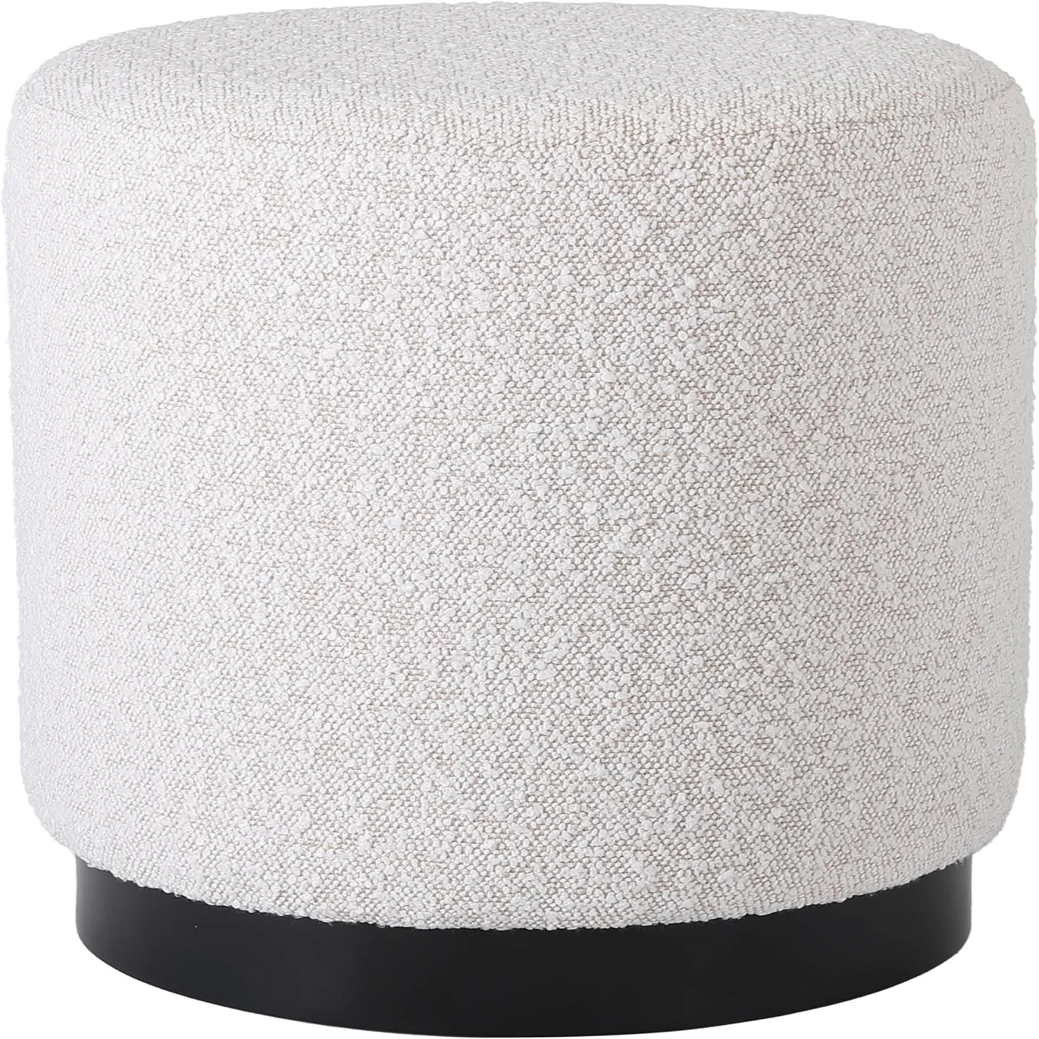 

Round Boucle Ottoman Foot Stool | Soft Compact Padded Vanity Stool | Great for The Living Room, Bedroom and Room | Small Cow