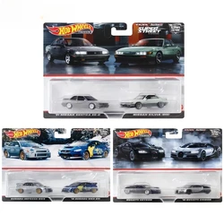 Orginal Hot Wheels Premium Car Culture 1:64 Diecast Super Street Nissan Sentra Ser Silvia Subaru Bugatti Vehicles Model Gift