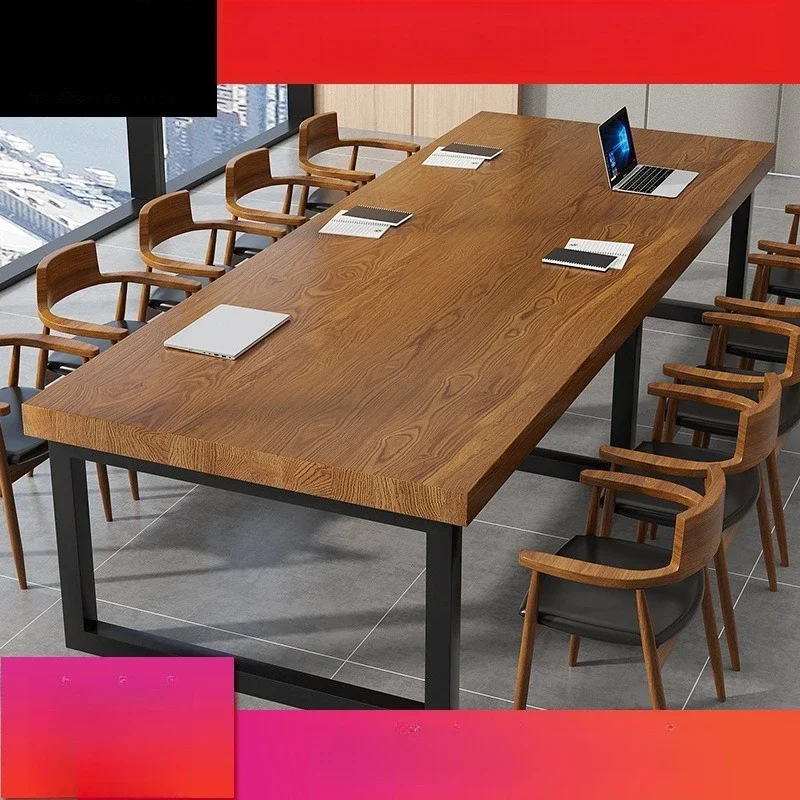 Large solid wood conference table simple modern library desk long table desk computer table negotiation