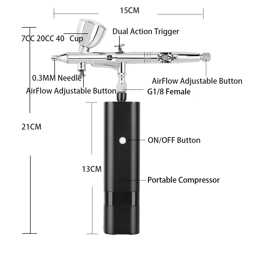 Portable Mini Auto Airbrush Compressor Multi-Functional Personal Air Brush Car Super Works Nail Art Design Pump Pneumatic Tool