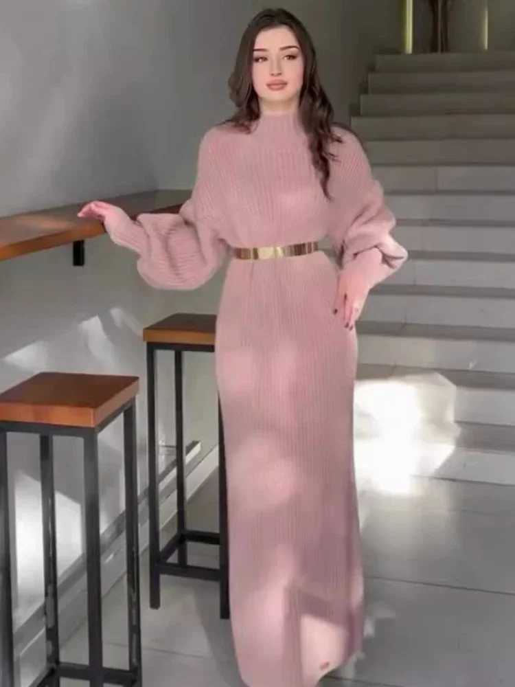 이드 무슬림 여성 니트 드레스, 드레스, 띠, 잘라비야, 카프탄, 이슬람 의류, 아랍 롱 로브, 라마단, 모로코, 두바이, 아바야스 2026