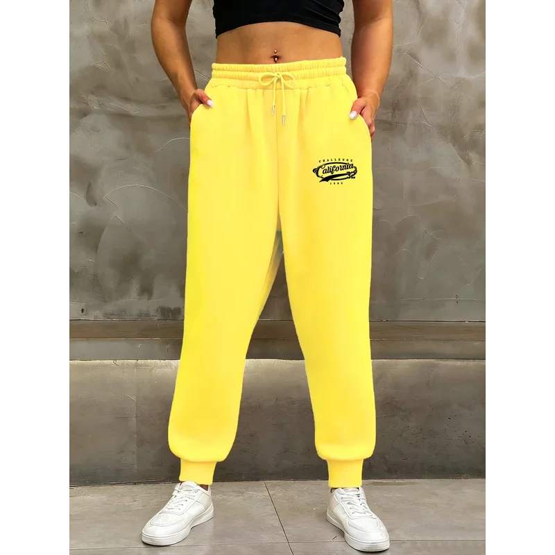 

Женские спортивные спортивные штаны с принтом Challenge California Number 32 1986, повседневные уличные брюки, флисовые брюки для бега, удобные осенние брюки