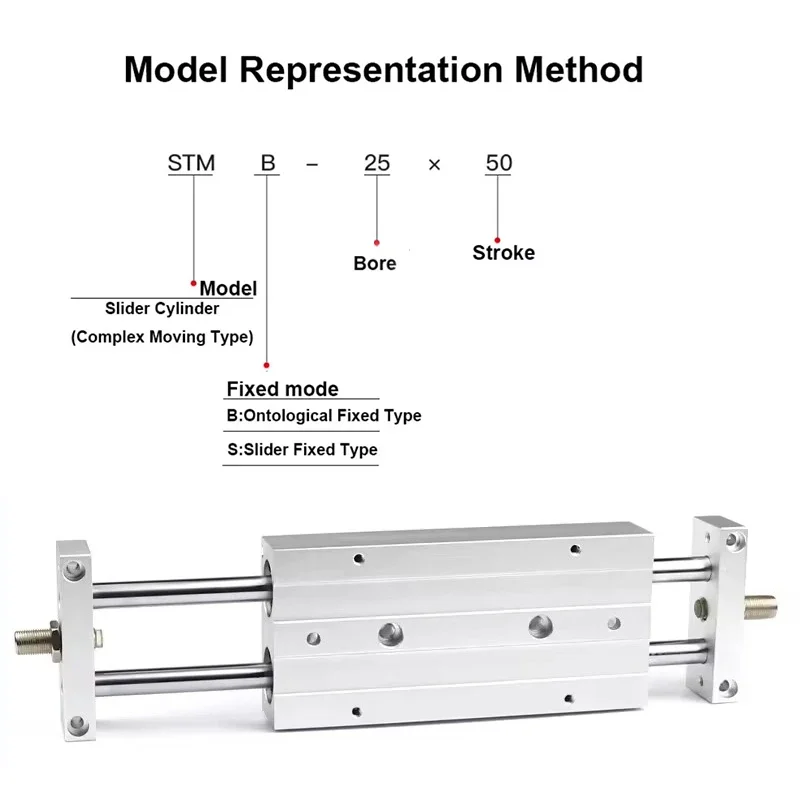 HLH STMB10 16 20 25*25/50/75/100/125/150/175/200MM High Quality Dual Axis Slide Table STMB Pneumatic Air Cylinder Adjustable