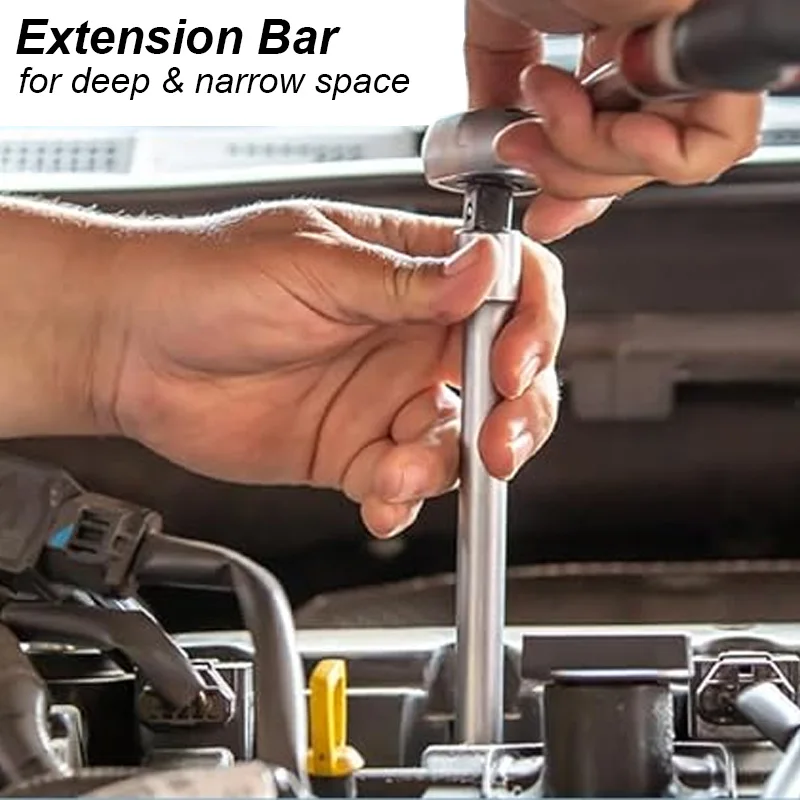 Zündkerzenschlüssel-Verlängerungsstange, langer Adapter 14/16mm, Montage- und Reparatur-Kit, magnetisches Ausbau- und Entfernungswerkzeug für AUTO – Detail 6