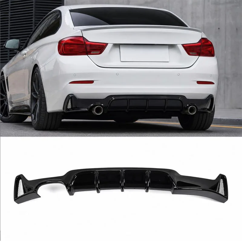 Heckdiffusor in Hochglanz-Schwarz für BMW 4er Serie F32 F33 F36 M Sport 2013-2020