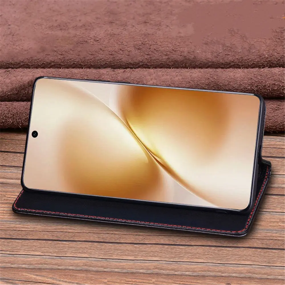 حافظة جلد البقر الطبيعي الفاخر لهاتف Vivo X200 Ultra X200S X200 Pro