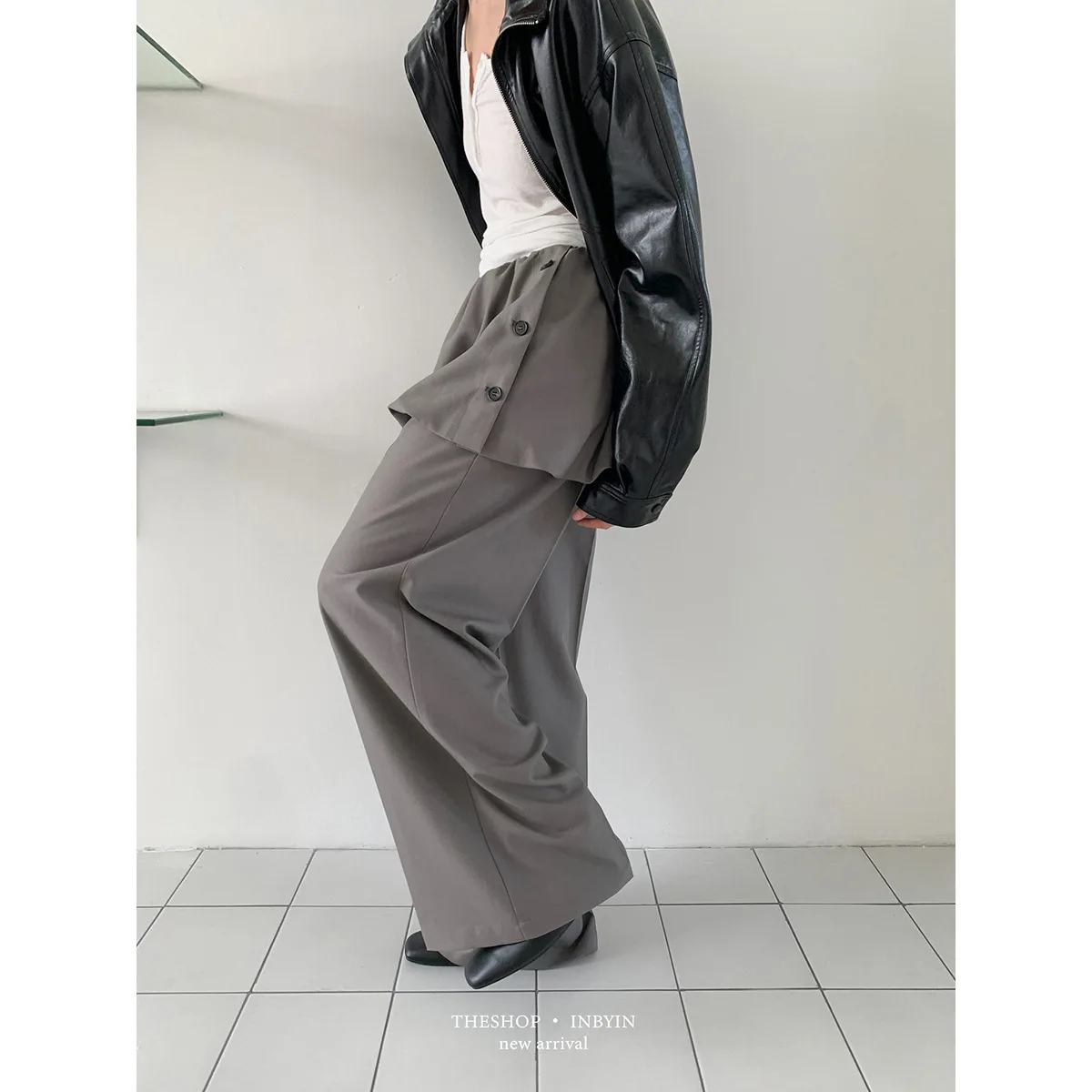 SuperAen Casual Gerade Breite bein Hosen Frauen 2025, Herbst Neue Lose Einfarbig Volle Länge Hosen