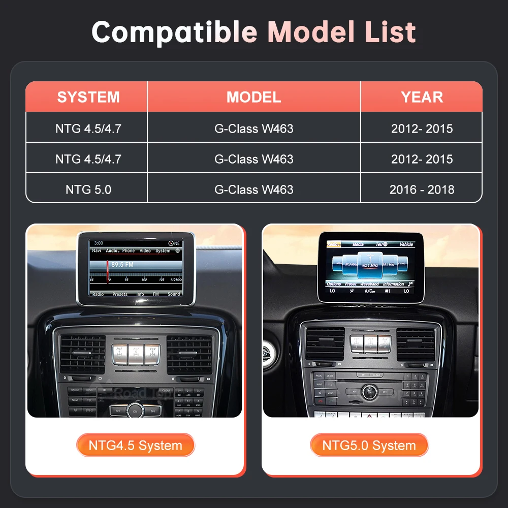 Wireless CarPlay for Mercedes Benz G-Class W463 2012-2018 G63 G65 AMG G500 ,with Android Auto Mirror Link Car Play Functions