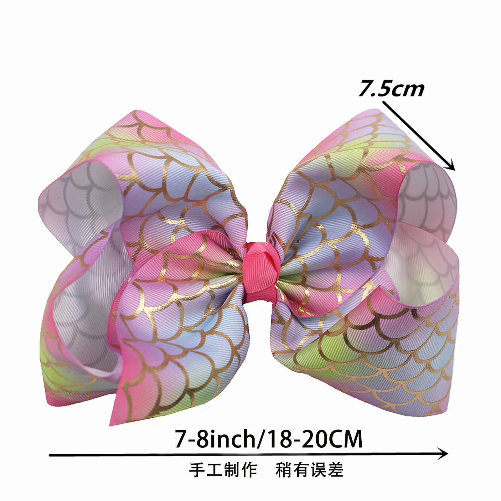 8 Inch Solid Large Hair Bow For Girls Kids Handmade Grosgrain Ribbon Bow With Clips Boutique Hairpins Hair Accessories