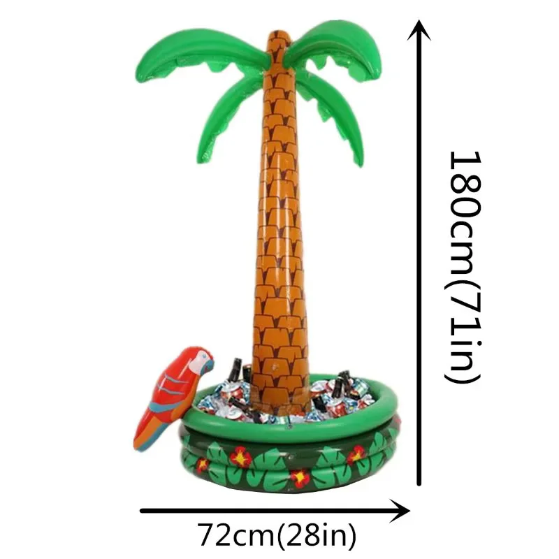 180 ซม.Inflatable Coconut Tree Bar PROP ถังน้ําแข็งพองฮาวาย Series ปาล์มต้นไม้น้ําแข็งเครื่องดื่มบุฟเฟ่ต์ Beach Inflatable ของเล่น