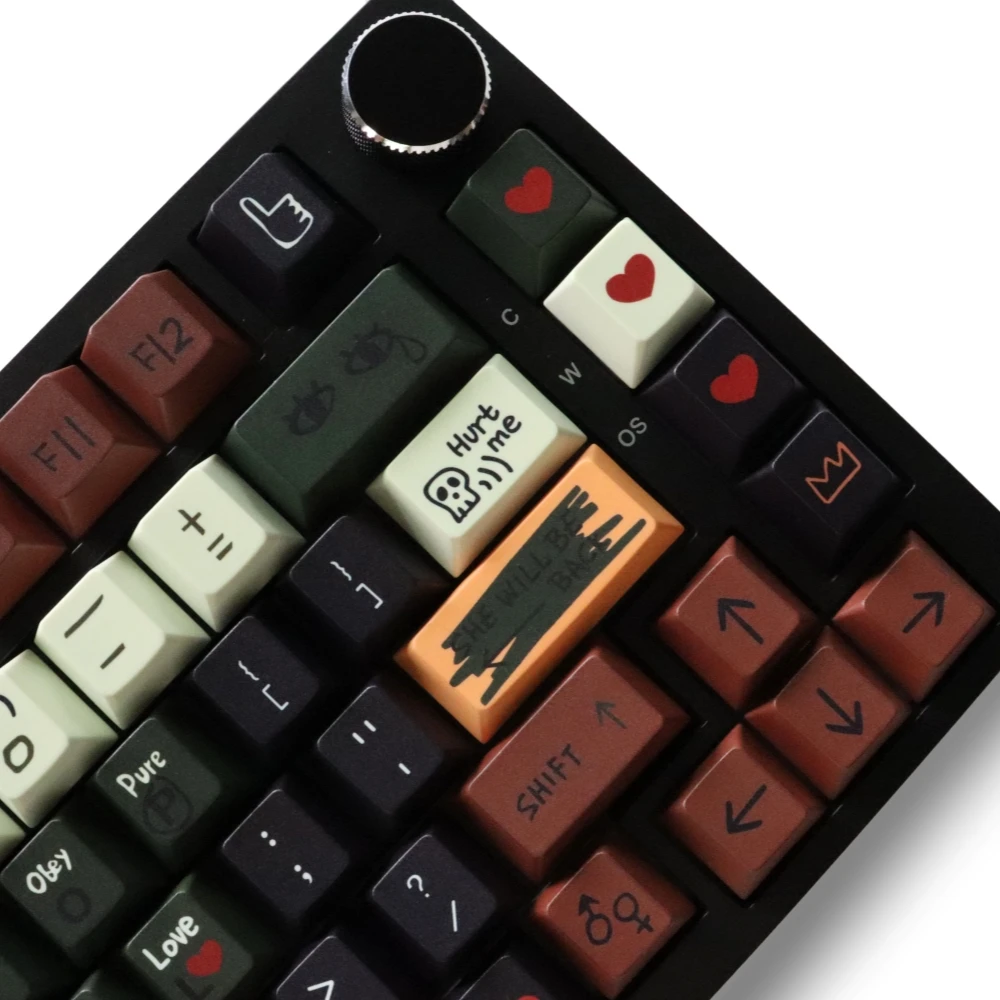 Love Story Durable PBT Material Keycaps 129 Keys Dye-Sub Cherry Profile Keycaps for 61/87/104/108 Mx Switch Mechanical Keyboard
