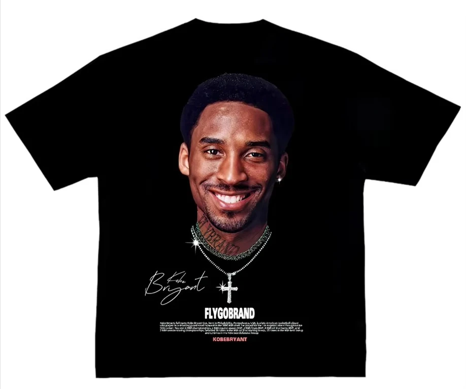 

2025 Summer New James Curry Durant Kobe Big Head Collection Oneck Retro Print Streetwear Casual Basketball Short-sleeved T-shirt