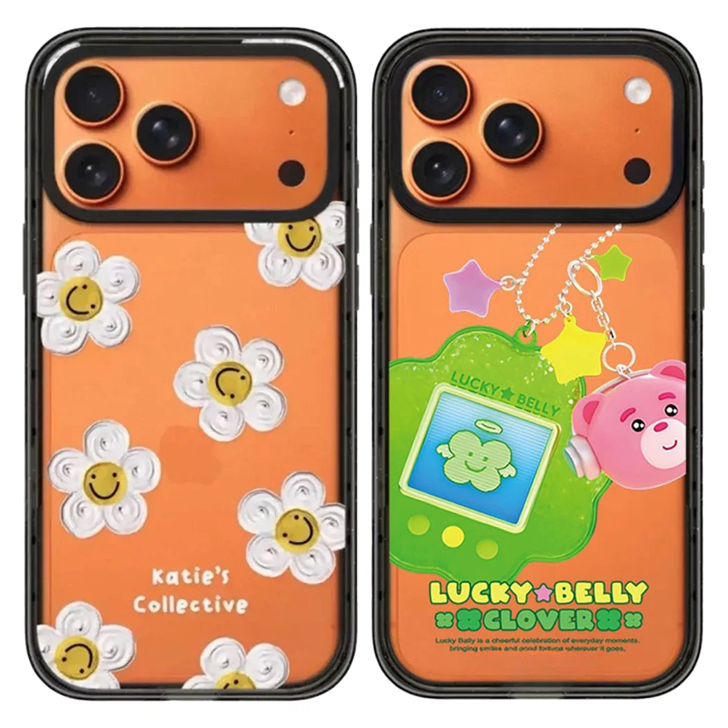 

Flower Daisy Acrylic Black Border Magnetic Case: Compatible With IPhone 17 16 15 14 13 12 Pro Max 17 Air