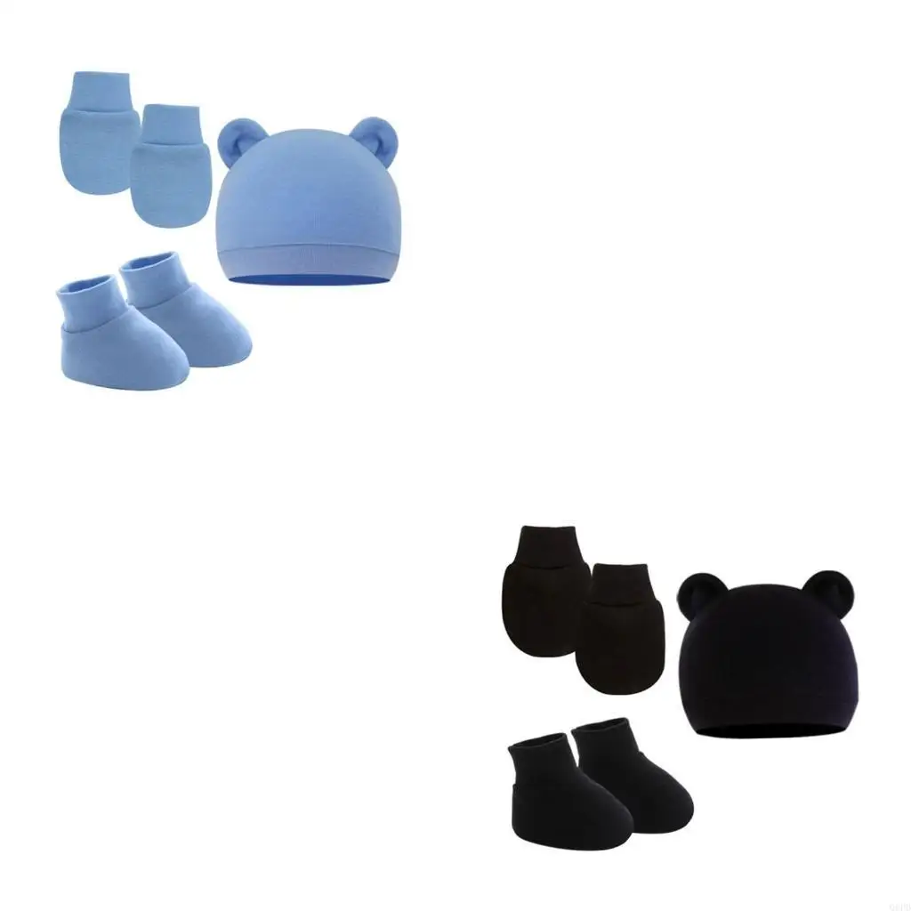 

Зимняя детская шапка, перчатки, носки, комплект для мальчиков и девочек, теплые хлопковые детские шапочки, чепчик