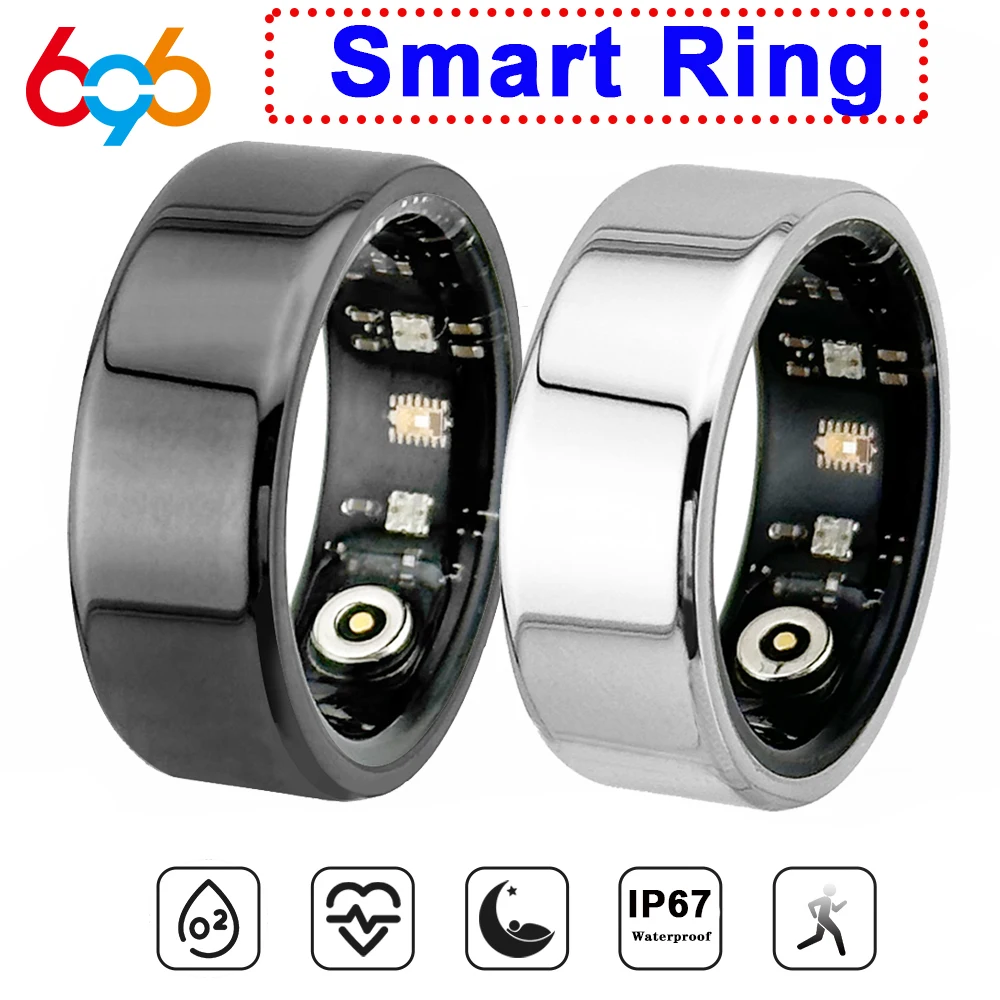 

2024 New Men Fashion Smart Ring Heart Rate Blood Oxygen Sports Sleep Women Health Rings Waterproof Blue Tooth Bracelet Gifts