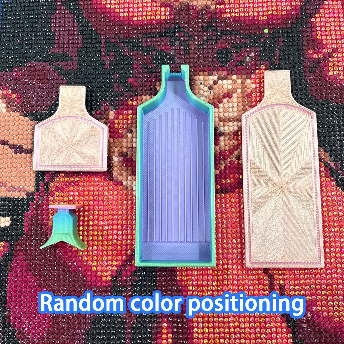 Diamond Painting Bead Sorting Tray with Lid and Plug Stackable Design Random Color 5D Diamond Art Tool