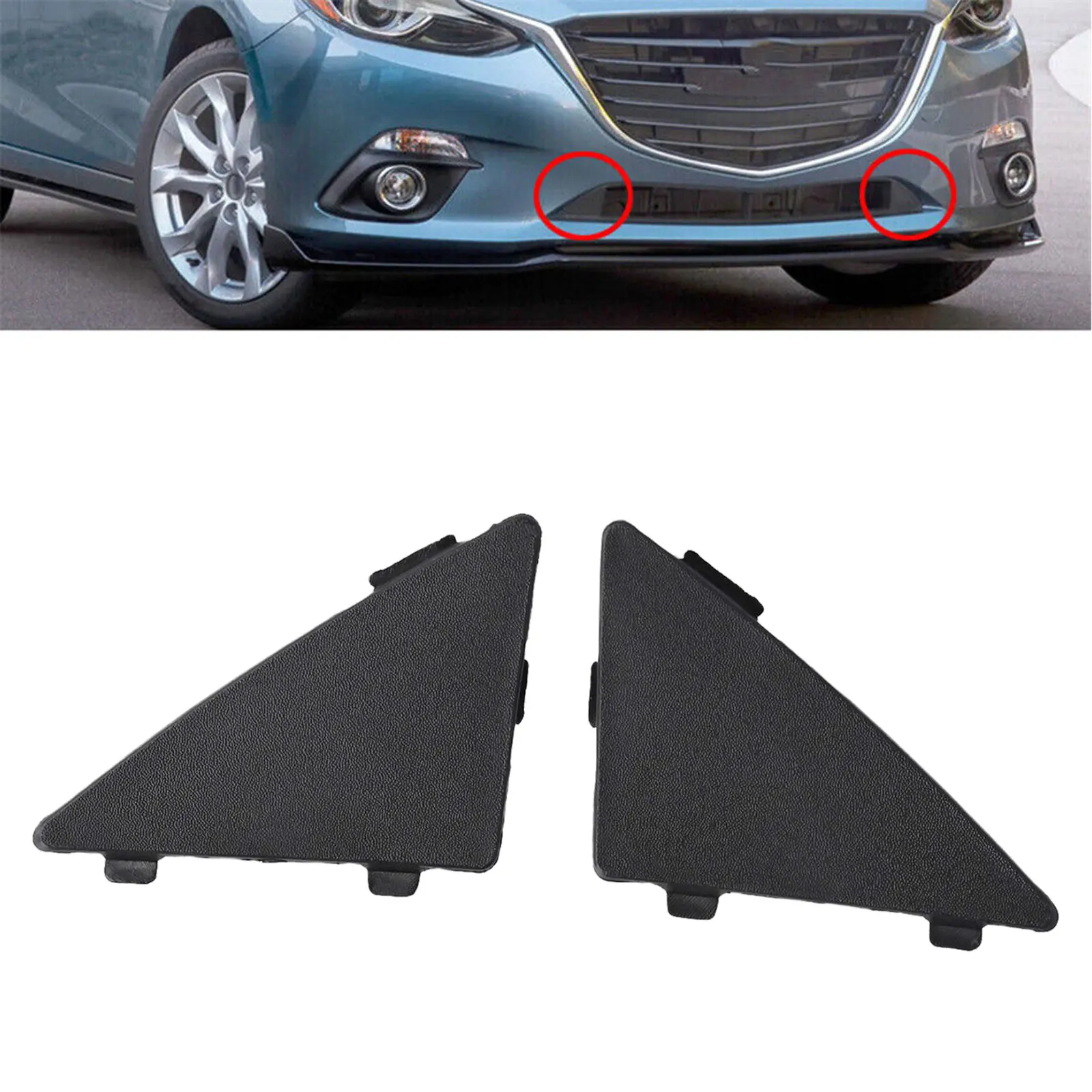 Auto Front Bumper Cover Cap Triangle Trim Front Bumper Tow Hook Cover Cap For MAZDA 3 AXELA Car Accessory