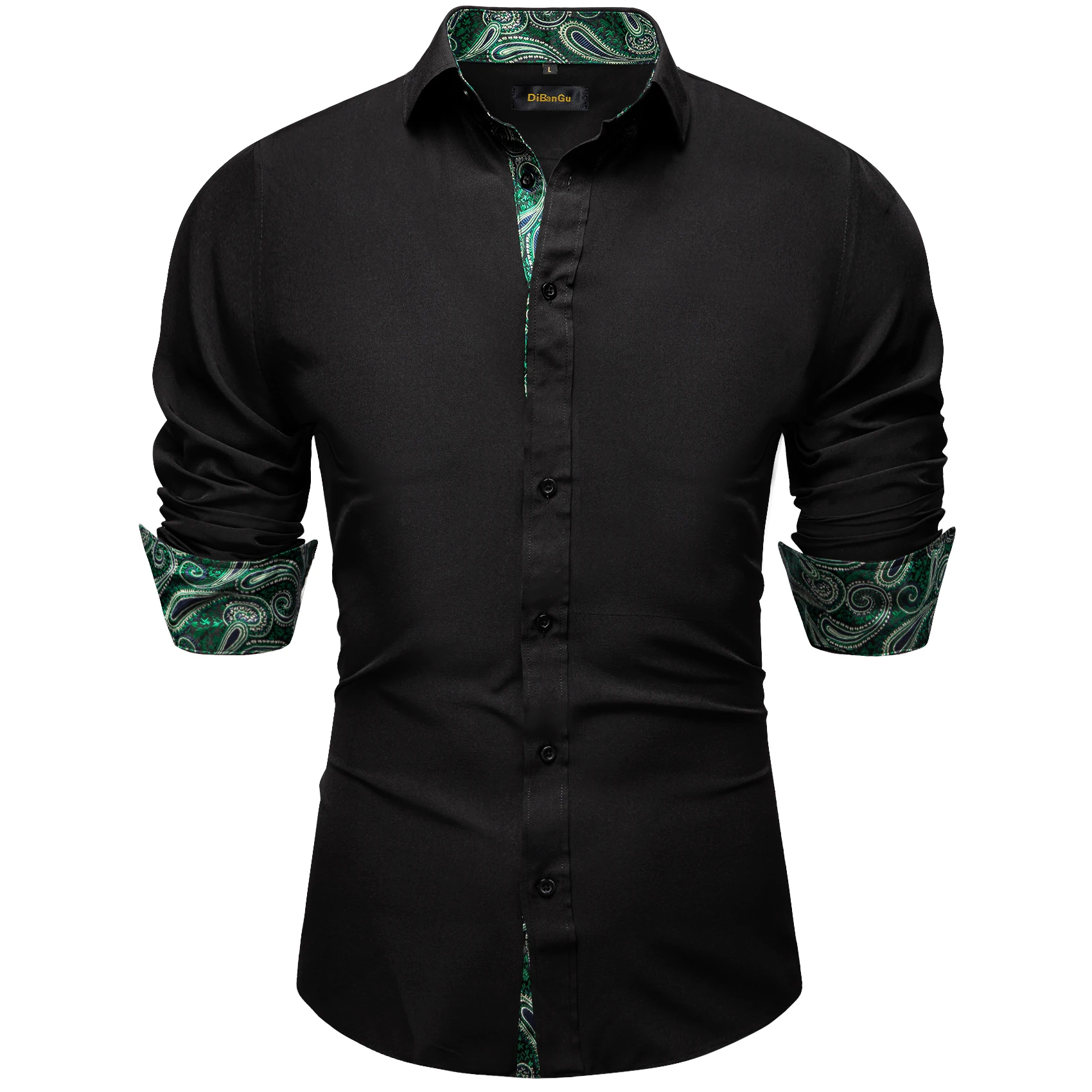 Classic Black Spring Autumn Causal Shirt For Men Long Sleeve Shirts Fashion Luxury Men Shirt Male Button Down Wear Free Shipping