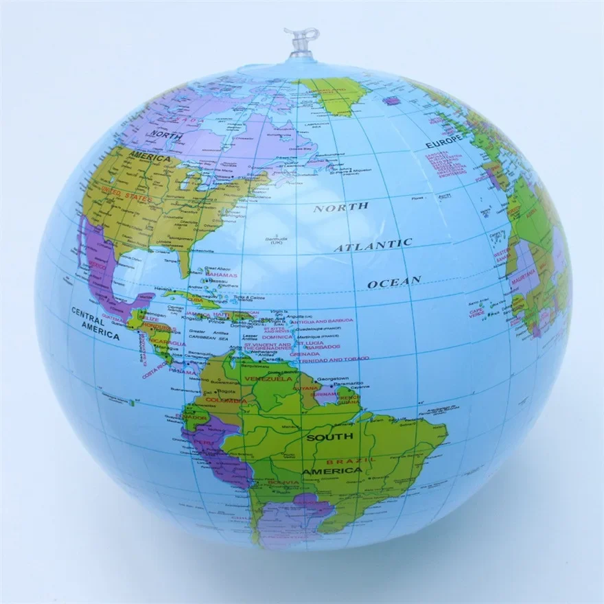 

1Inflatable Earth Globe Easy to Read Geography 30cm Globe Map Beach Ball for School Children Learning Playing Teacher Adult Kids