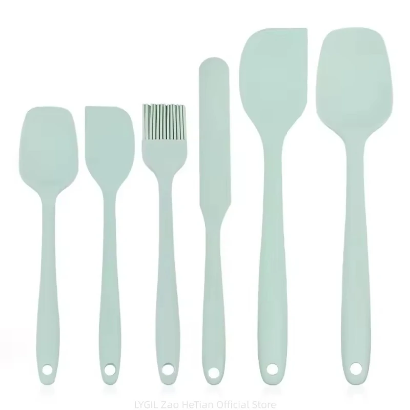 

New 2025 6 Pieces Silicone Spatula Set Food Grade Non Stick Heat Resistant Spatulas Turner for Cooking Baking Mixing Baking